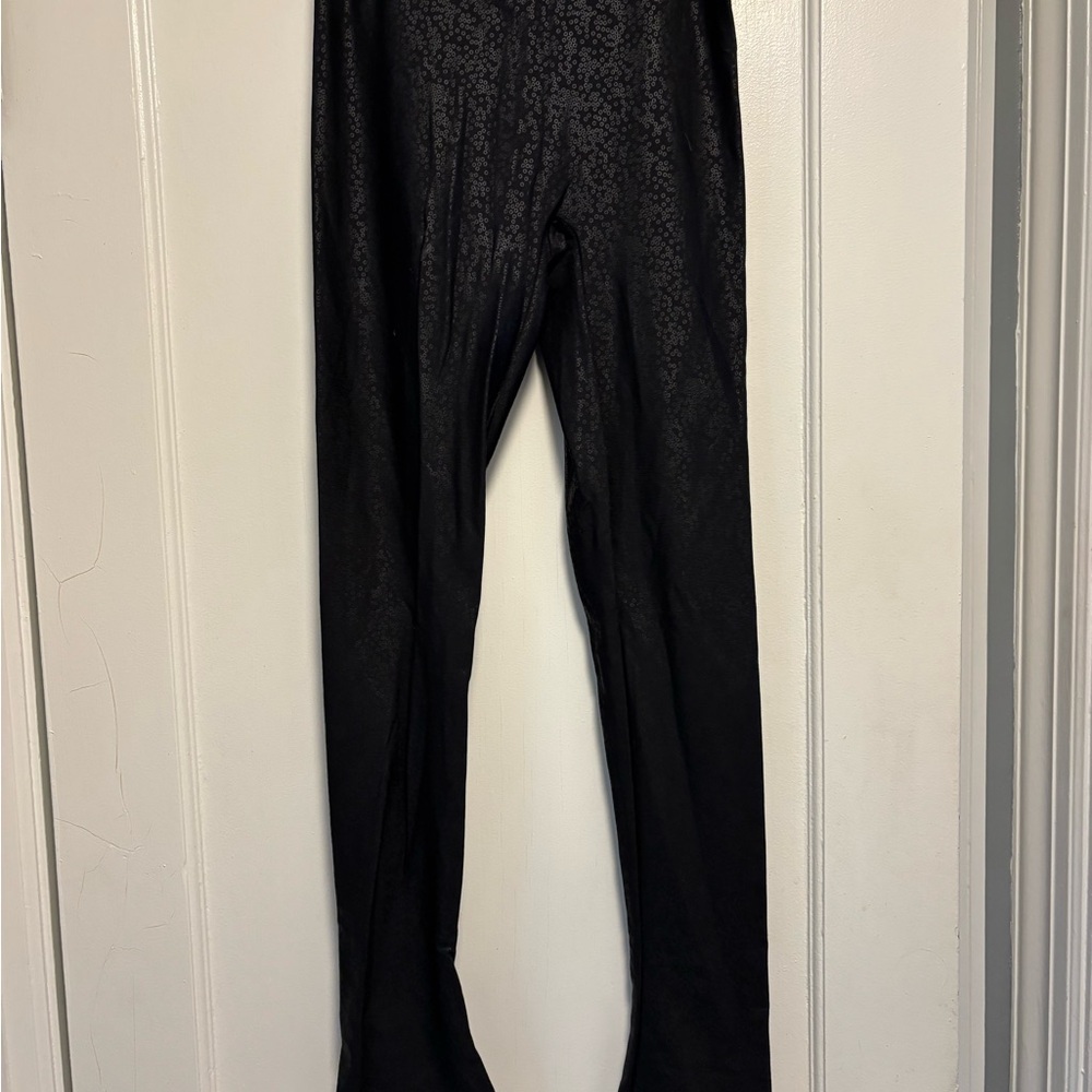 Lisa Mckinnon Black Sequin Patterned Skating Legg… - image 1